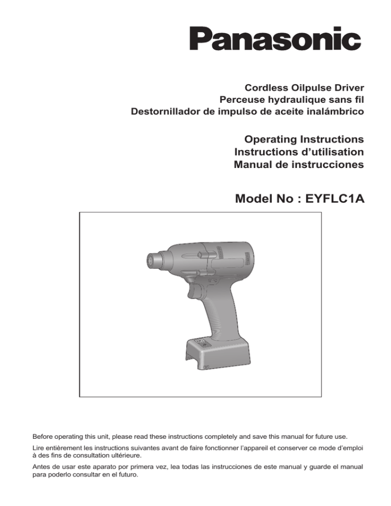 Panasonic EYFLC1A Owner's manual Panasonic EYFLC1A Owner's manual