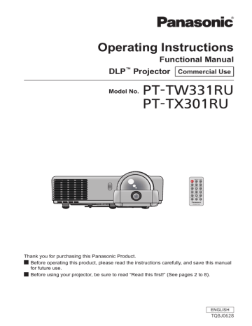 Panasonic PT-TW240U Operating Instructions | Manualzz