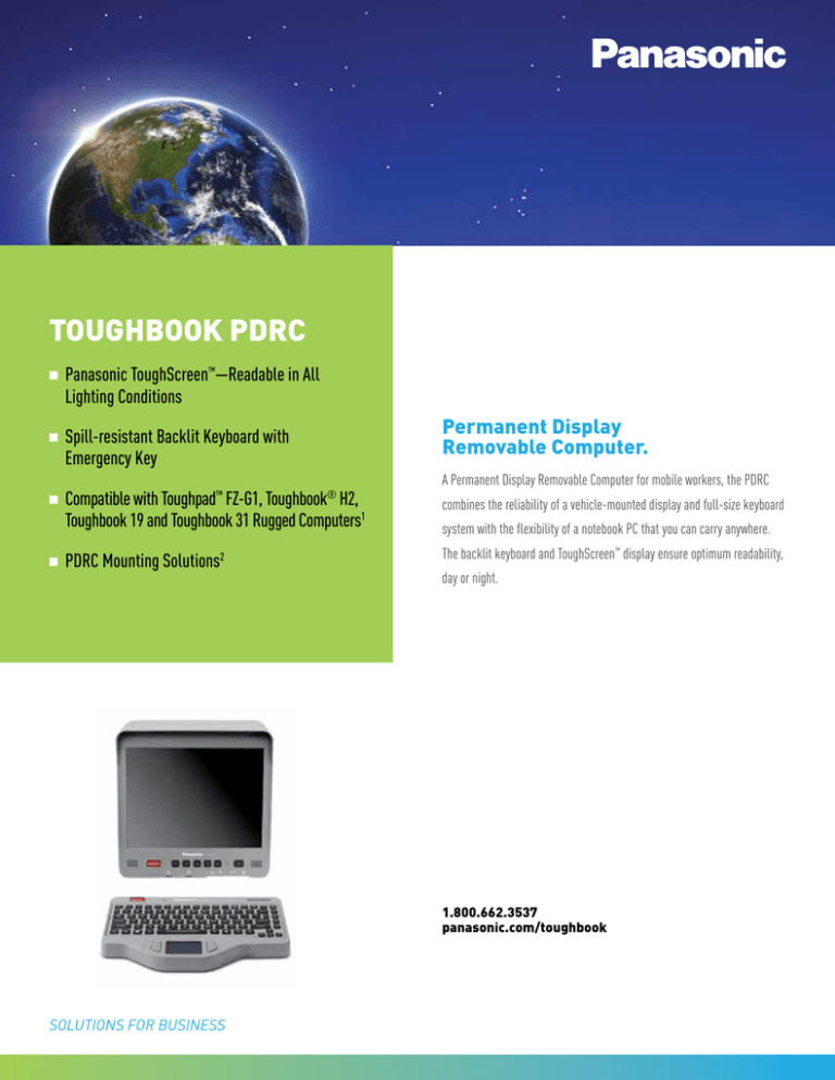 Panasonic Toughbook PDRC User's manual Panasonic Toughbook PDRC User's manual