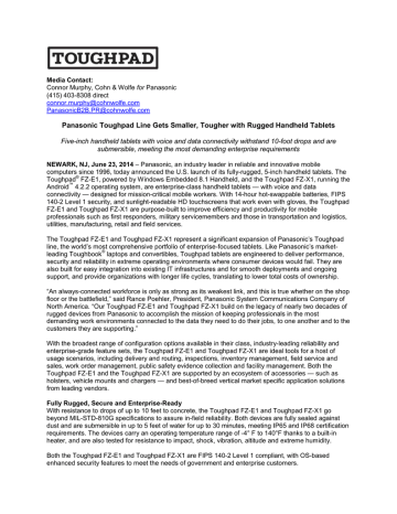 Panasonic Toughpad FZ-E1 User manual Panasonic Toughpad FZ-E1 User manual
