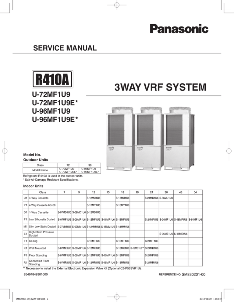 Panasonic U-72MF1U9E User manual Panasonic U-72MF1U9E User manual
