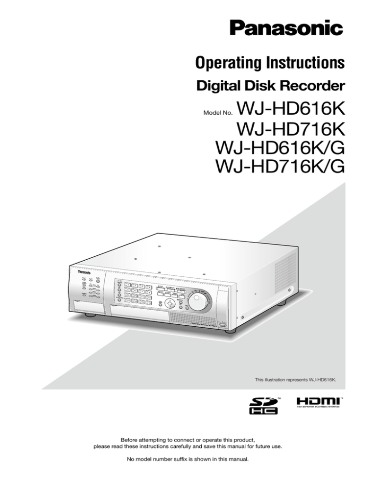 Panasonic WJ-HD716 Operating instructions Panasonic WJ-HD716 Operating instructions
