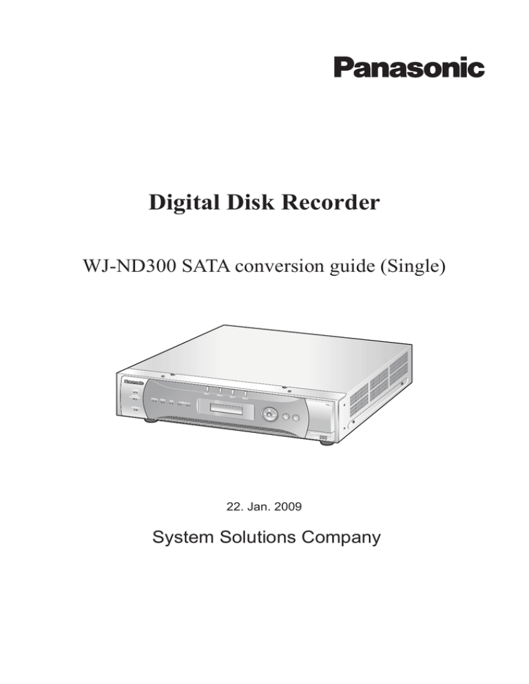 Panasonic WJ-ND300 User manual Panasonic WJ-ND300 User manual