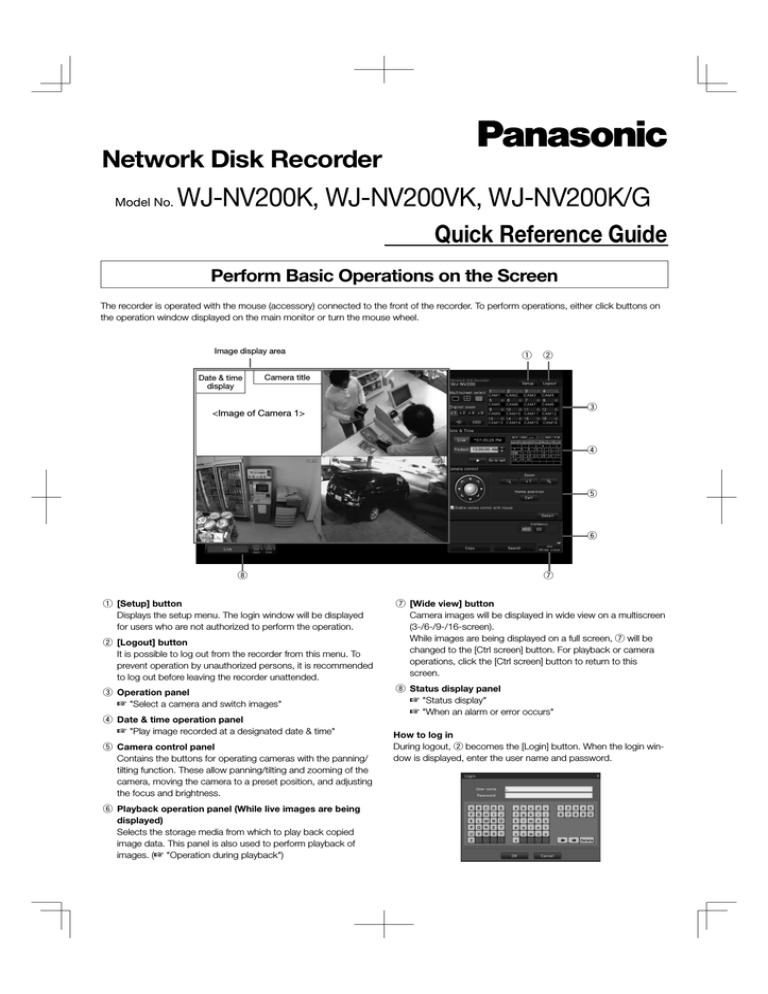 Panasonic WJ-NV200 Quick start guide Panasonic WJ-NV200 Quick start guide