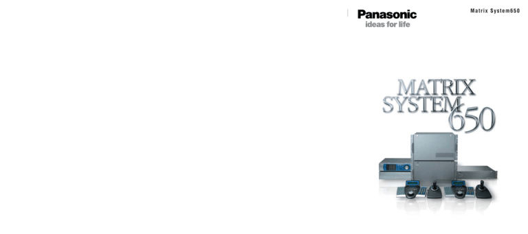 Panasonic WJ-SX650 Specification Panasonic WJ-SX650 Specification