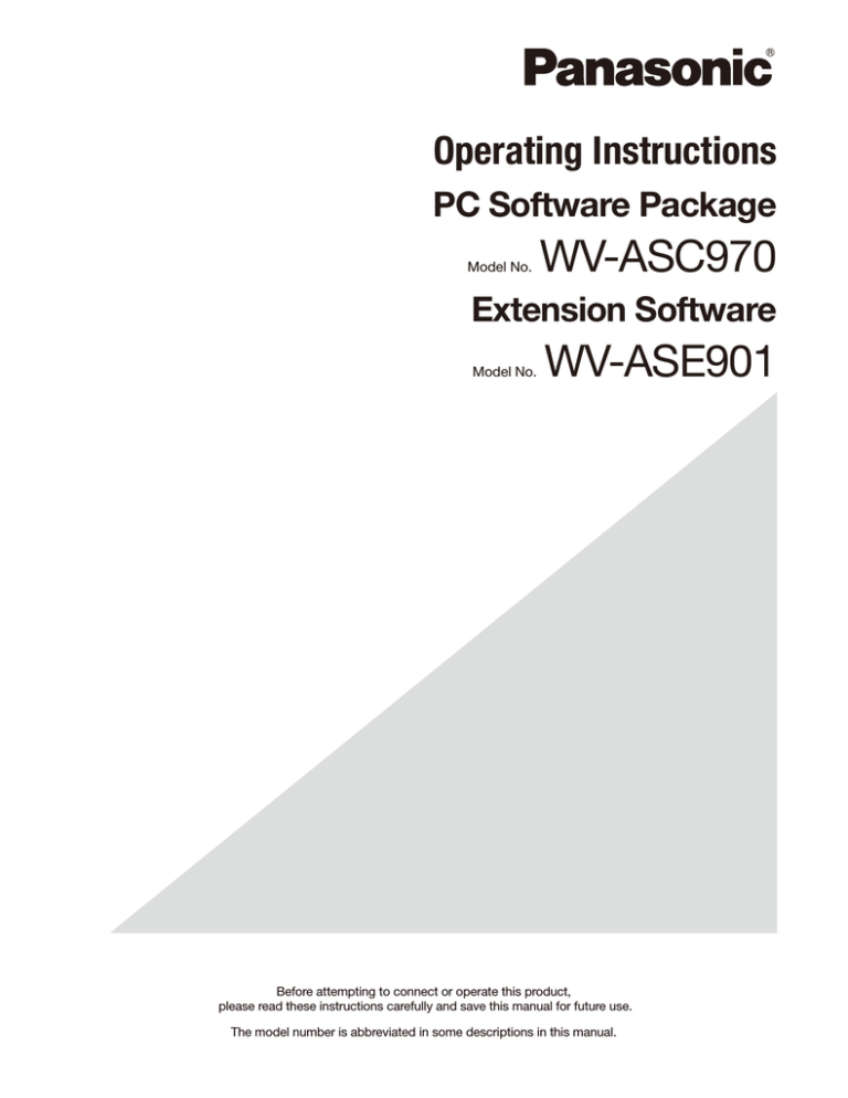 Panasonic WV-ASC970 Operating instructions Panasonic WV-ASC970 Operating instructions