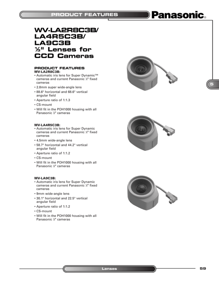 Panasonic WV-LA2R8C3B Specification Panasonic WV-LA2R8C3B Specification