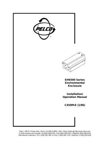 Pelco EH6500 Installation & Operation Manual | Manualzz