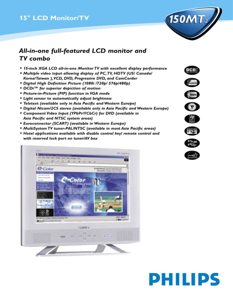 Philips 150MT2 User's manual Philips 150MT2 User's manual