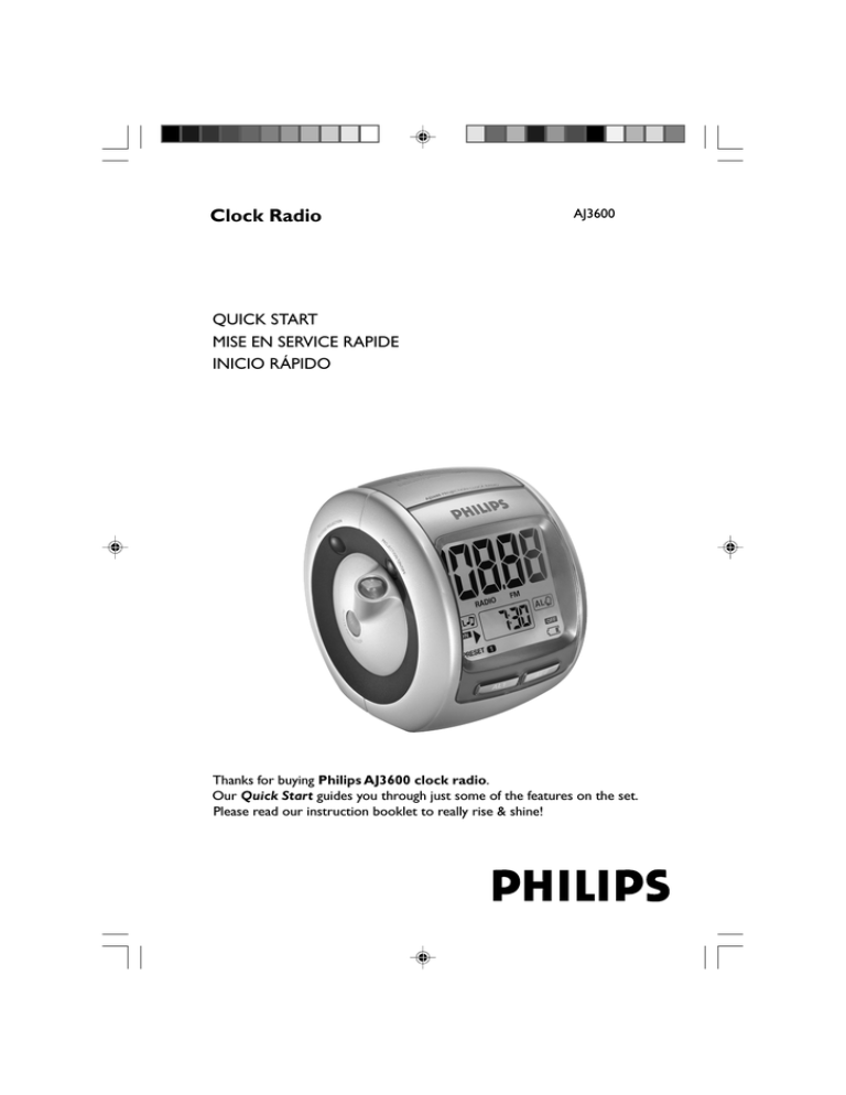 Philips AJ3600/37, 170V7FB/27B Quick start guide Philips AJ3600/37, 170V7FB/27B Quick start guide