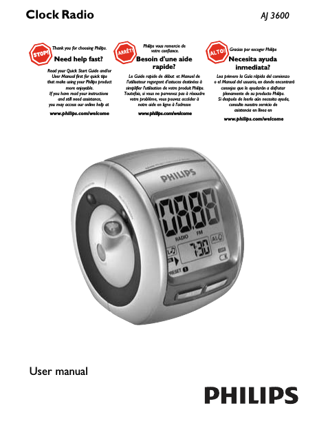 Philips AJ3600/37, 170V7FB/27B User manual Philips AJ3600/37, 170V7FB/27B User manual
