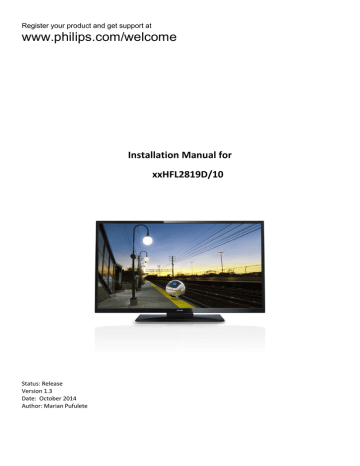 Philips 20HFL2819D/12 Installation Manual Philips 20HFL2819D/12 Installation Manual