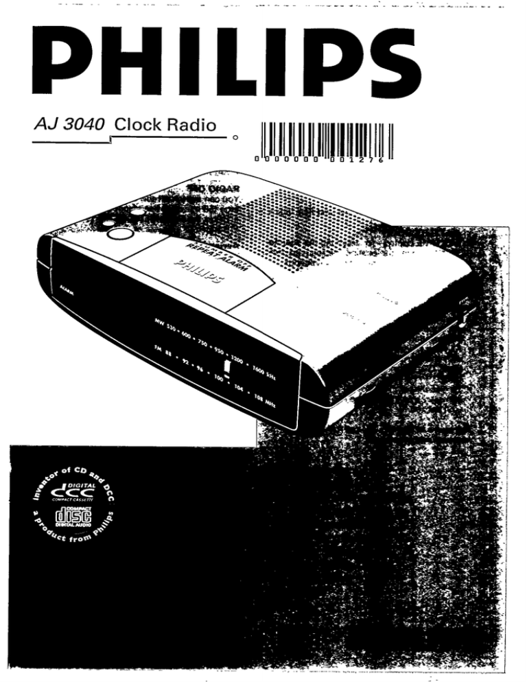 Philips AJ 3040/05B User manual Philips AJ 3040/05B User manual