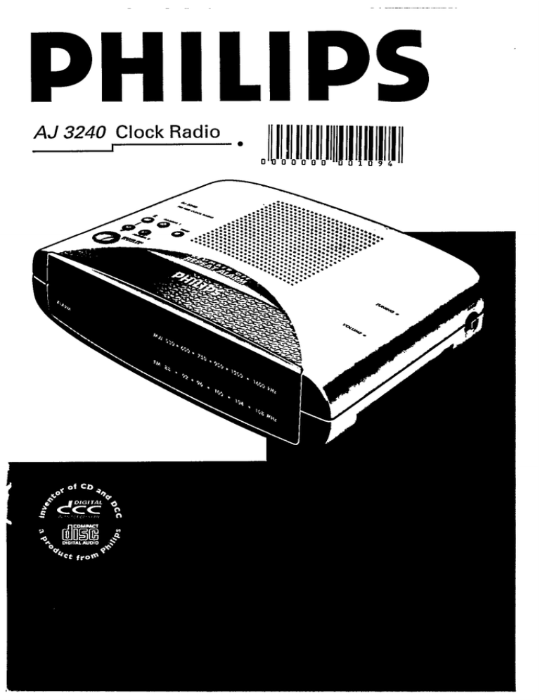 Philips AJ 3240/04 User manual Philips AJ 3240/04 User manual