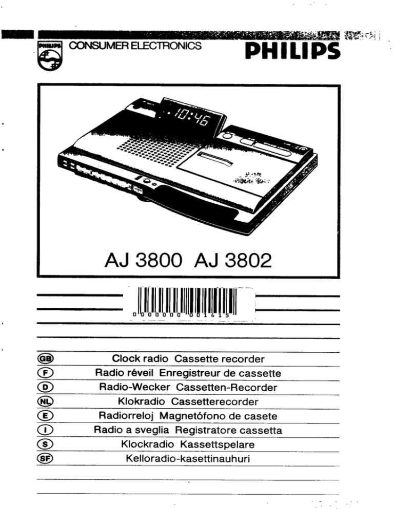 Philips AJ3802/05 User manual Philips AJ3802/05 User manual