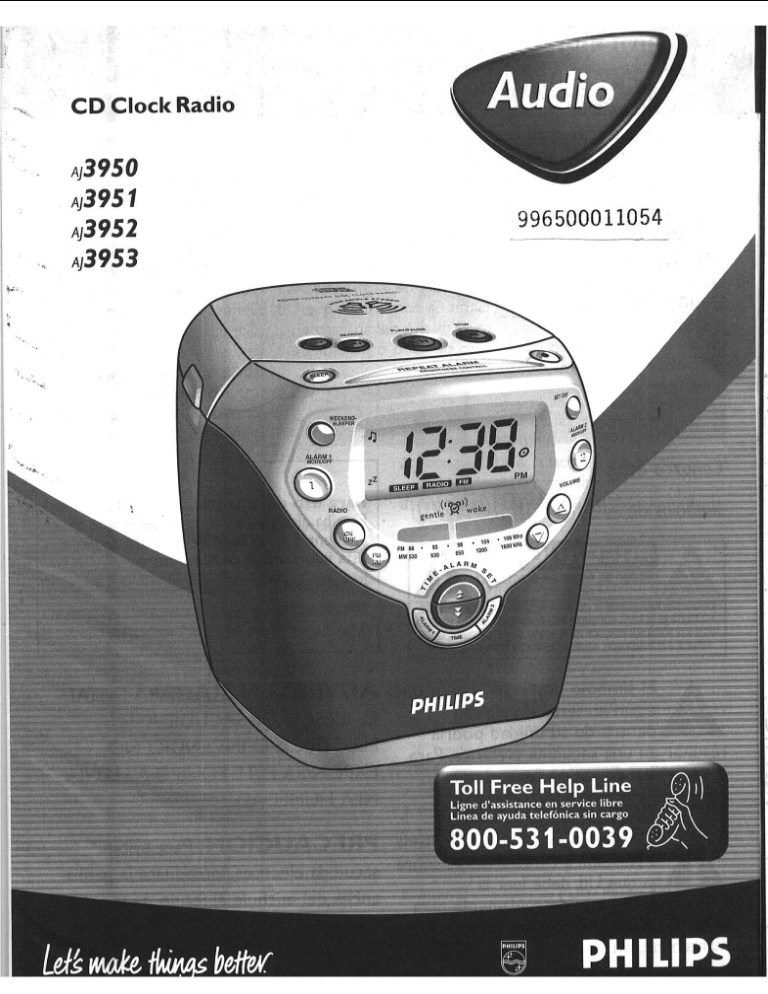 Philips AJ3953 User manual Philips AJ3953 User manual