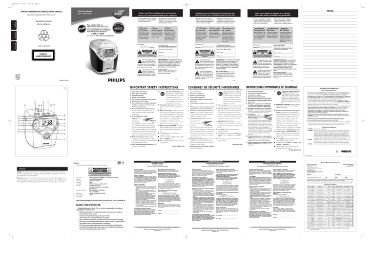 Philips AJ3958 User manual Philips AJ3958 User manual