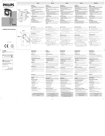 Philips AQ 6585 User's manual Philips AQ 6585 User's manual