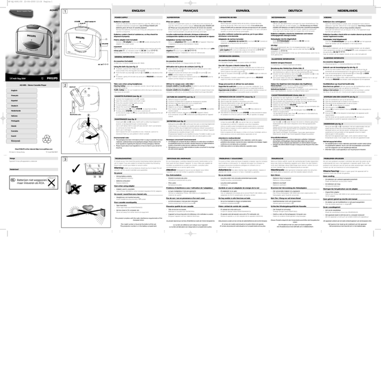 Philips AQ6413/00 User manual Philips AQ6413/00 User manual