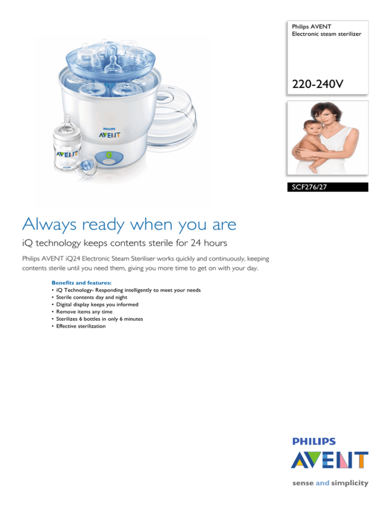 Philips Avent SCF276/27 User manual Philips Avent SCF276/27 User manual