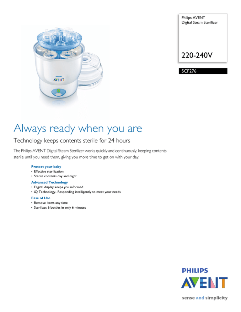 Philips Avent SCF276/40 User's manual Philips Avent SCF276/40 User's manual
