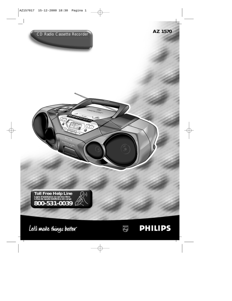 Philips AZ 1570 User manual Philips AZ 1570 User manual