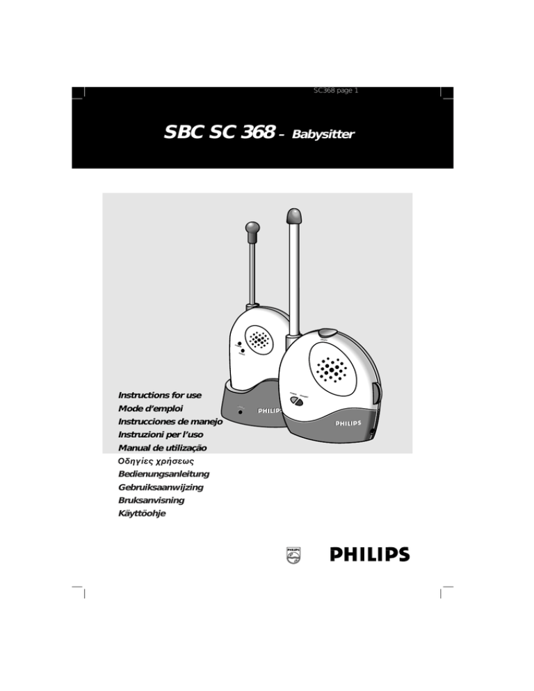 Philips BABYSITTER SBC SC 368 User manual Philips BABYSITTER SBC SC 368 User manual