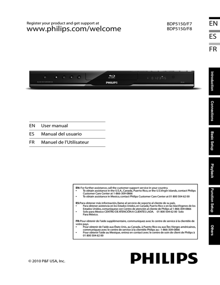 Philips BDP5150/F8 User manual Philips BDP5150/F8 User manual