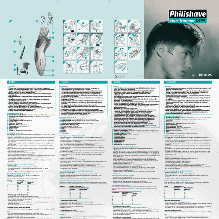 Philips C488 User manual Philips C488 User manual
