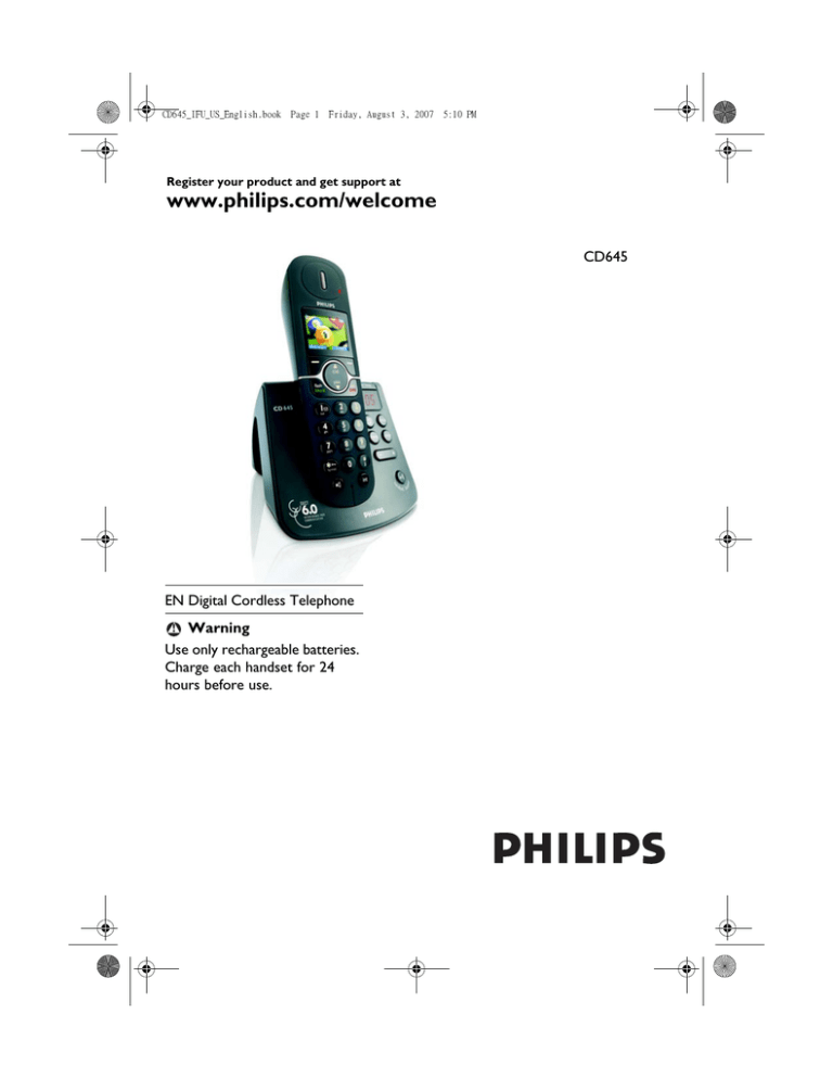 Philips CD6451B/17, CD6451B/37, CD6452B, CD6452B/37 User's manual Philips CD6451B/17, CD6451B/37, CD6452B, CD6452B/37 User's manual