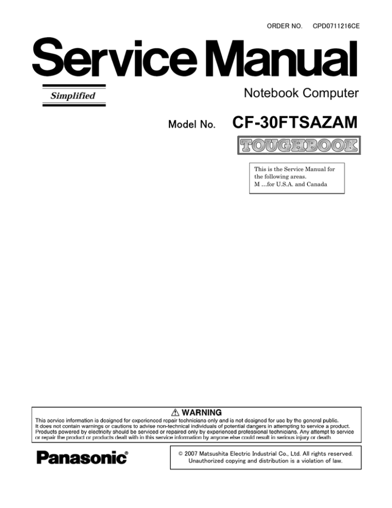 Philips CF-30FTSAZAM User's manual Philips CF-30FTSAZAM User's manual