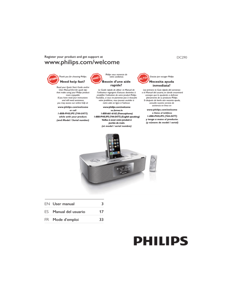 Philips DC290 User's manual Philips DC290 User's manual