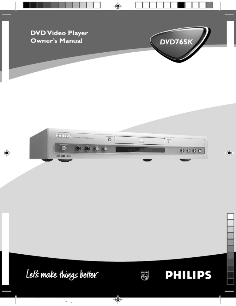 Philips DVD765K/691 User's manual Philips DVD765K/691 User's manual