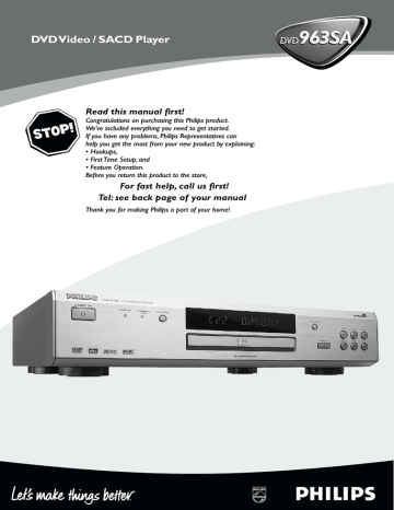 Philips DVD963SA/P01 User's Manual | Manualzz Philips DVD963SA/P01 User's Manual | Manualzz