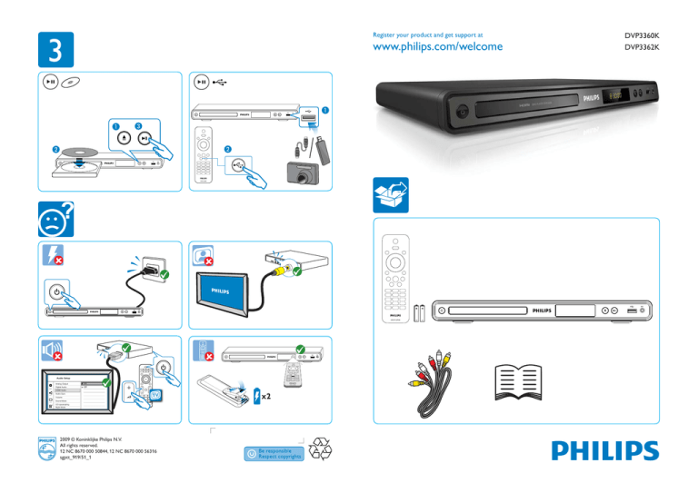 Philips DVP3360K/51, DVP3362K/51 User's manual Philips DVP3360K/51, DVP3362K/51 User's manual