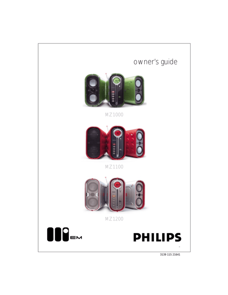 Philips MZ-1200/22, MZ1200, MZ-1100/22, MZ-1000/22 User's manual Philips MZ-1200/22, MZ1200, MZ-1100/22, MZ-1000/22 User's manual