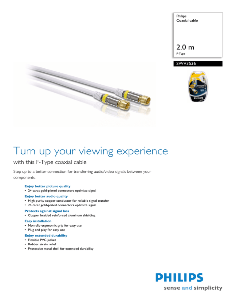 Philips F-Type SWV3536/10 User's manual Philips F-Type SWV3536/10 User's manual