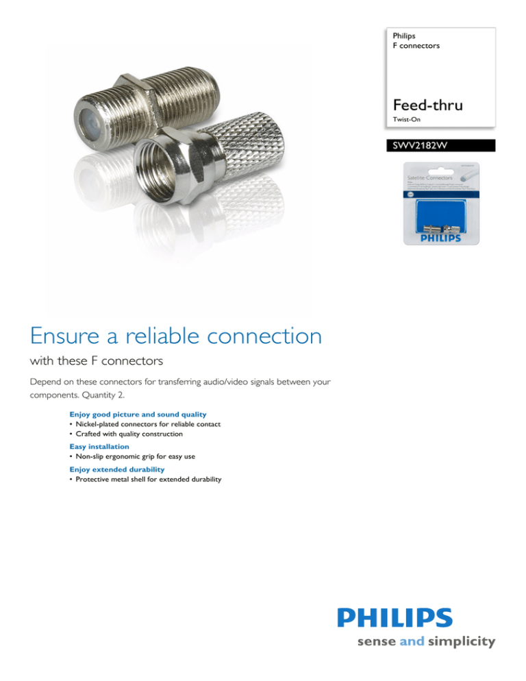 Philips Feed-Thru SWV2182W User manual Philips Feed-Thru SWV2182W User manual