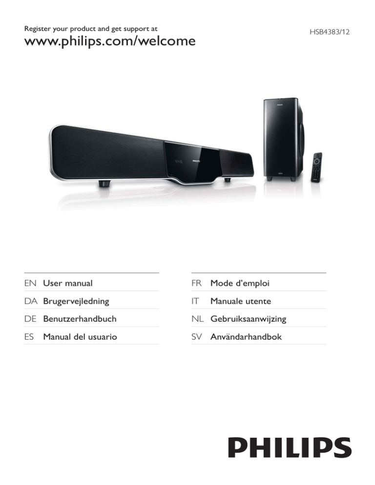 Philips HSB4383/12 User's manual Philips HSB4383/12 User's manual