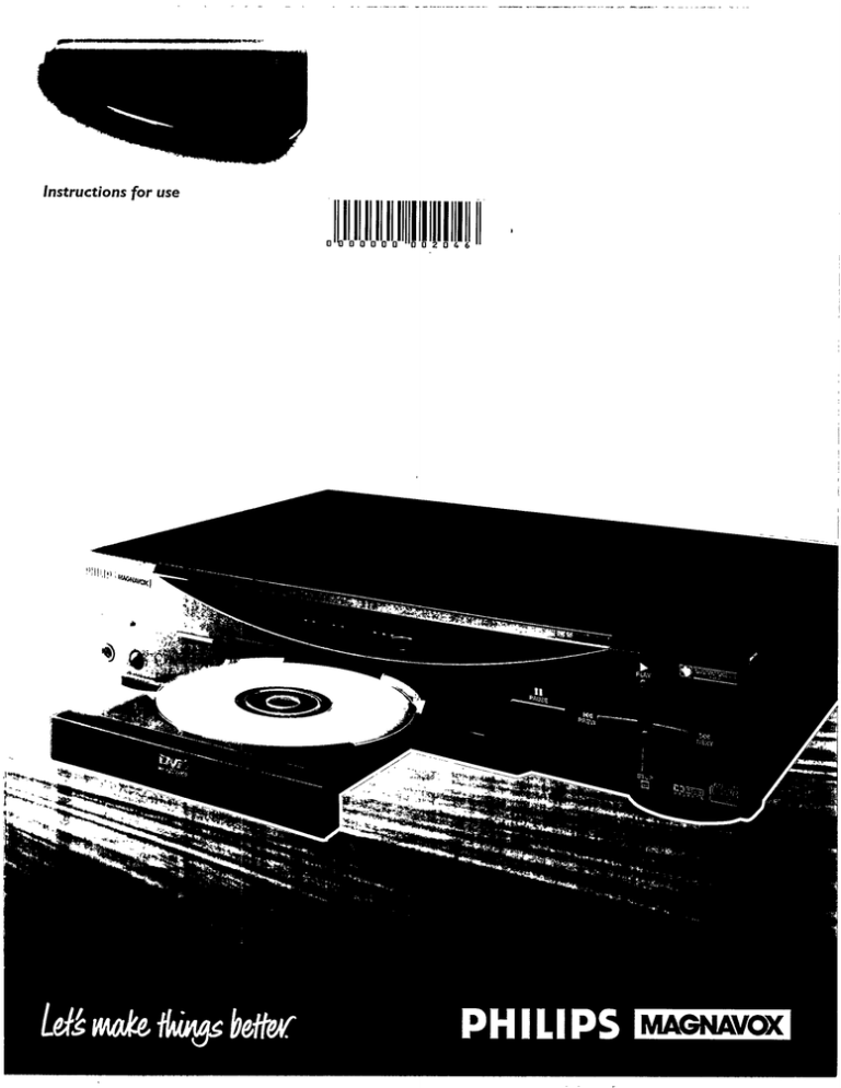 Philips MAGNAVOX DVD405AT98 User manual Philips MAGNAVOX DVD405AT98 User manual