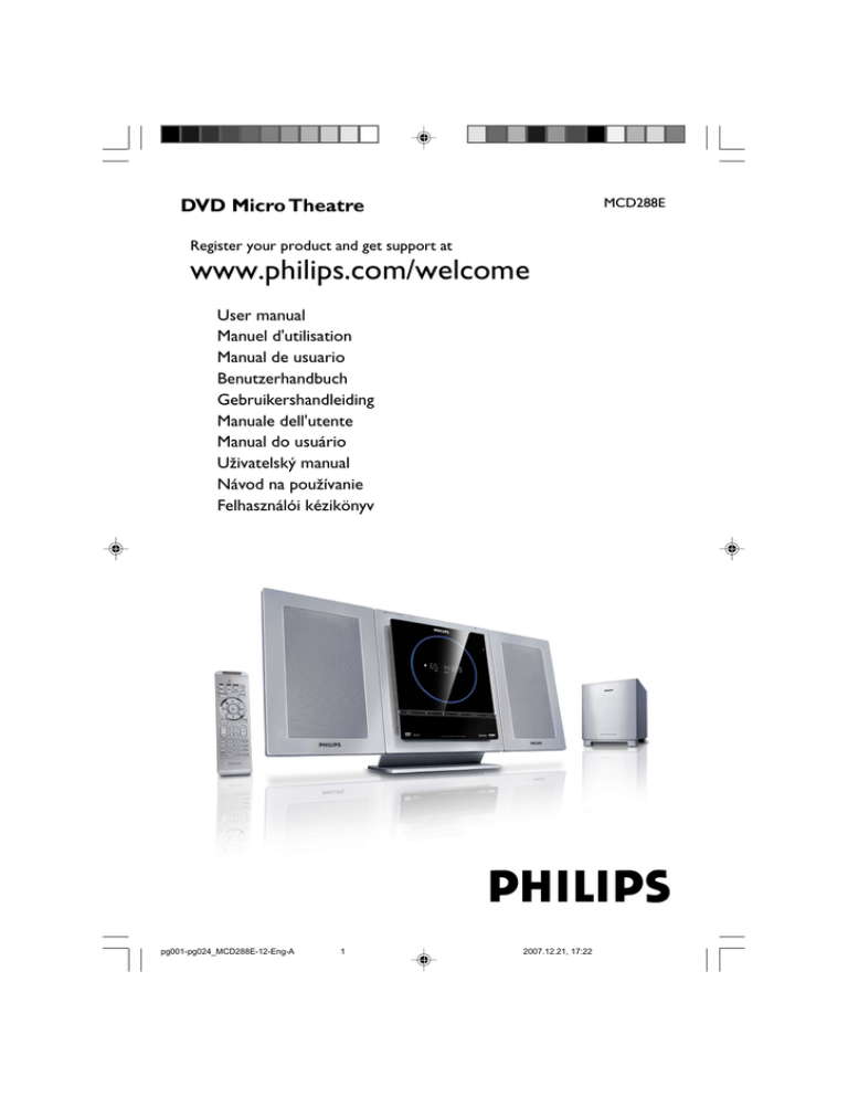 Philips MCD288E/12 User manual Philips MCD288E/12 User manual