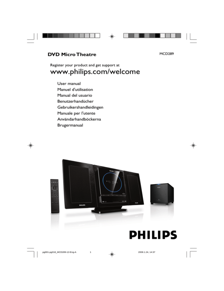 Philips MCD289, MCD289/05 User's manual Philips MCD289, MCD289/05 User's manual