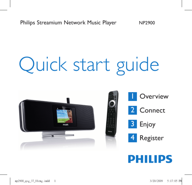 Philips NP2900/37, NTRX500/37 Quick start guide Philips NP2900/37, NTRX500/37 Quick start guide
