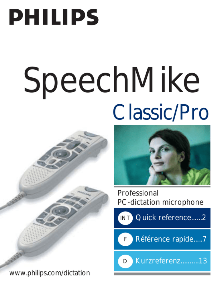 Philips PC-Dictation Microphone User manual Philips PC-Dictation Microphone User manual