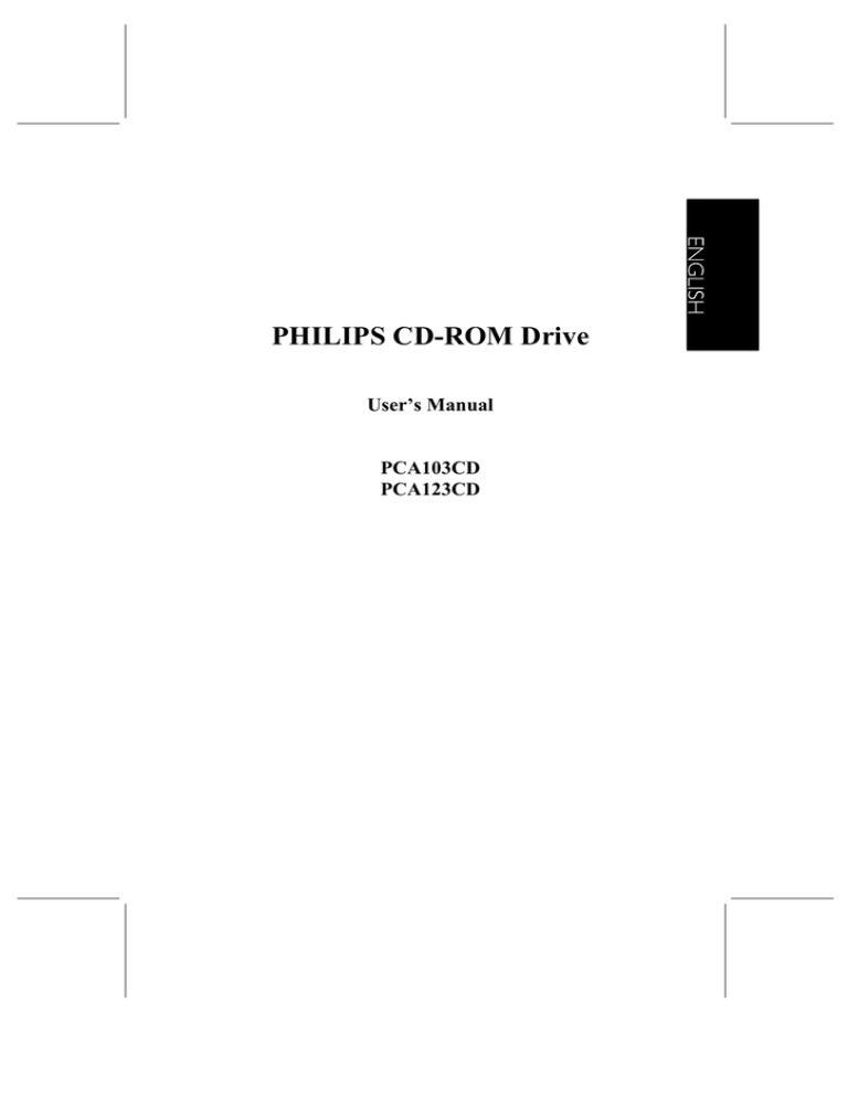 Philips PCA103CD User's manual Philips PCA103CD User's manual