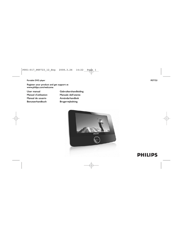 Philips PET723/12 User's manual Philips PET723/12 User's manual