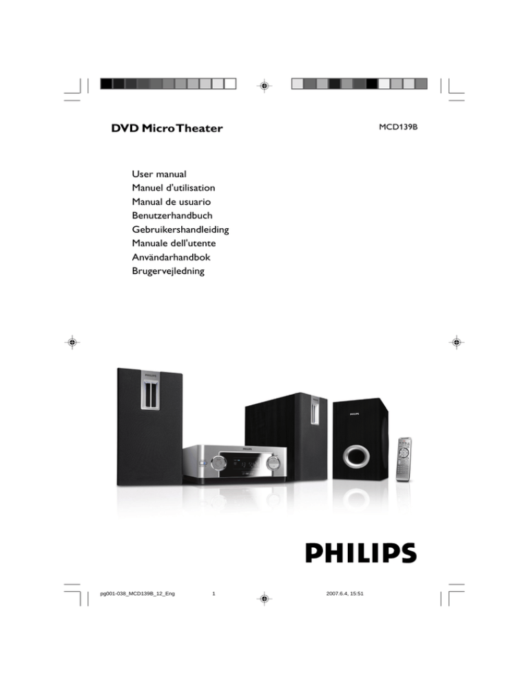 Philips MCD139B, MCD139B/12 User's manual Philips MCD139B, MCD139B/12 User's manual