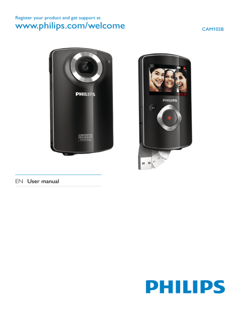 Philips CAM102BL/00, CAM102B, CAM102SB/00, CAM102PK/00, CAM102BU/00, CAM102SL/00 User's manual Philips CAM102BL/00, CAM102B, CAM102SB/00, CAM102PK/00, CAM102BU/00, CAM102SL/00 User's manual