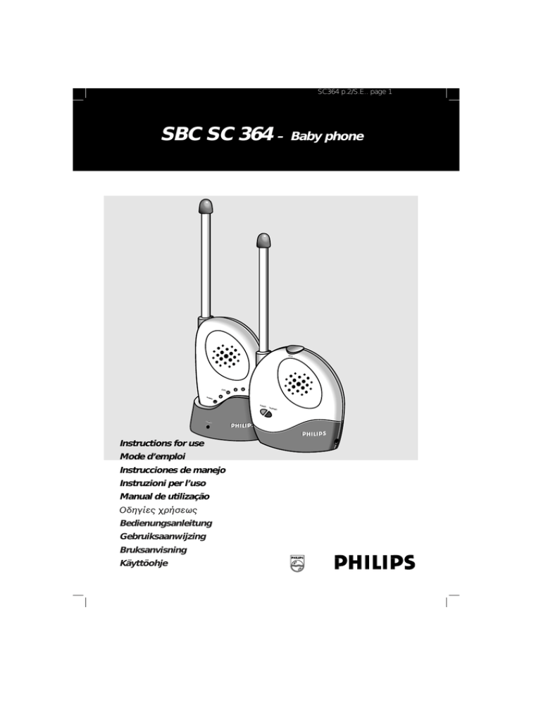 Philips SBC SC 364 User's manual Philips SBC SC 364 User's manual