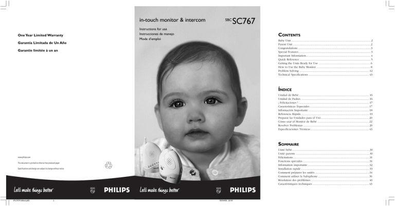 Philips SC767 User manual Philips SC767 User manual